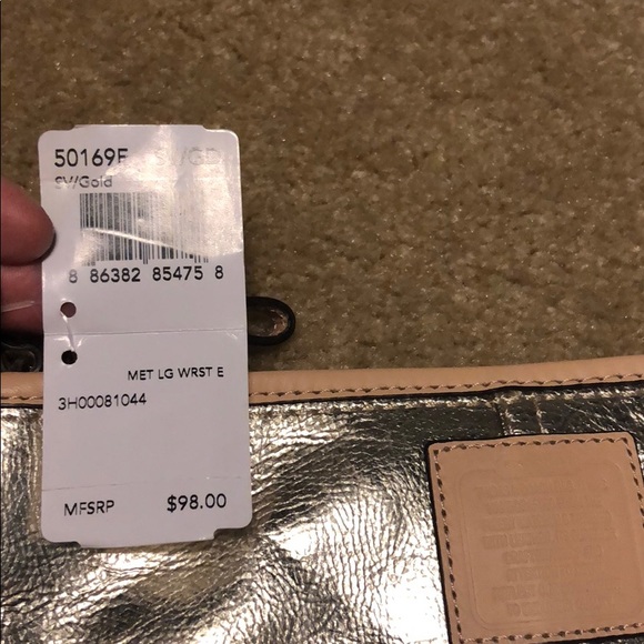 Silver Coach wristlet NWT - Picture 2 of 3